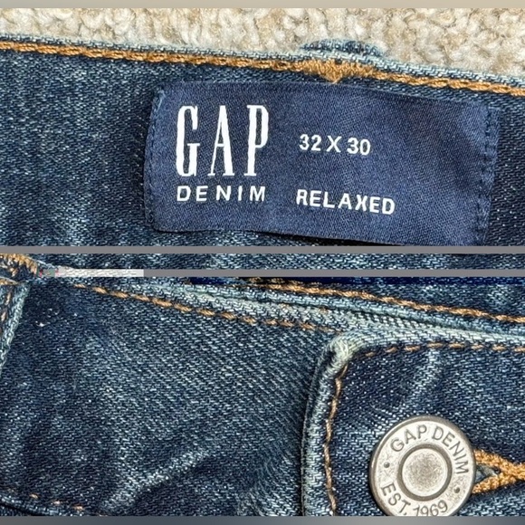 NWT Gap Men's Blue Relaxed 32x30 Measures 32x28.5 Wide Leg Medium Wash - Picture 6 of 11